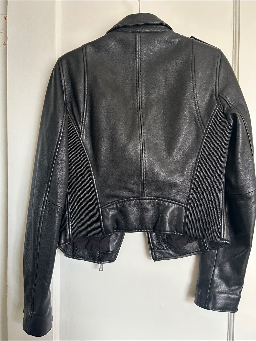 Zara Real Black Leather Moto Jacket - Picture 2 of 6